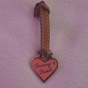 Dooney & Bourke Brown Heart Charm Keychain